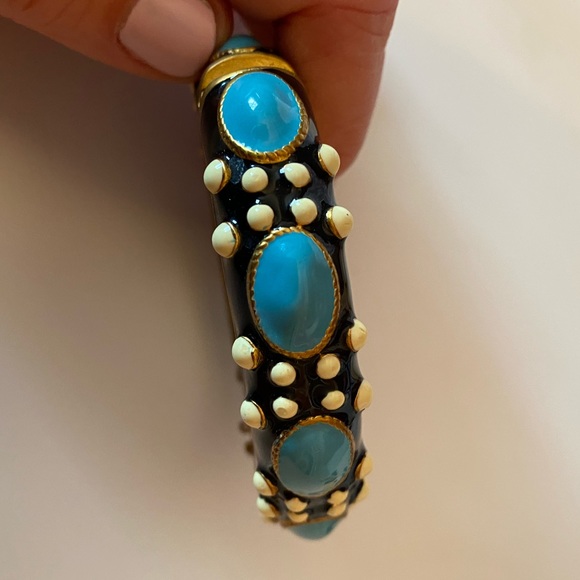J.Crew enamel bracelet black, blue and white